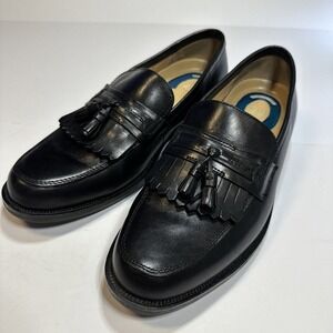 Nunn Bush Mens Size 10M Black Loafers With Tassel Comfort Gel 81485-01